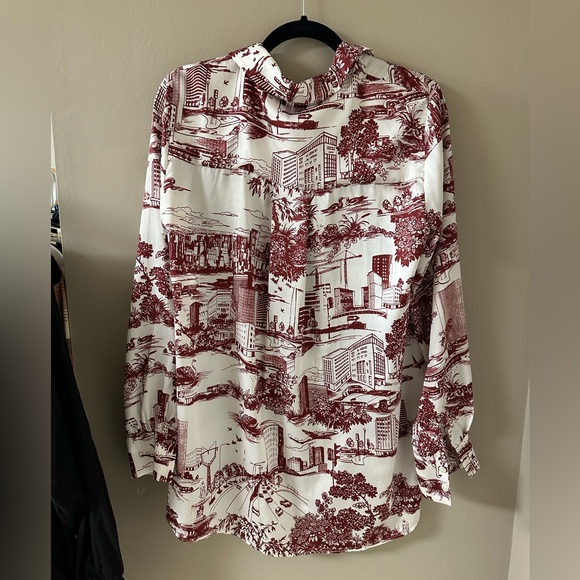 Zara toile satin button down - Picture 2 of 3